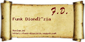 Funk Dionízia névjegykártya
